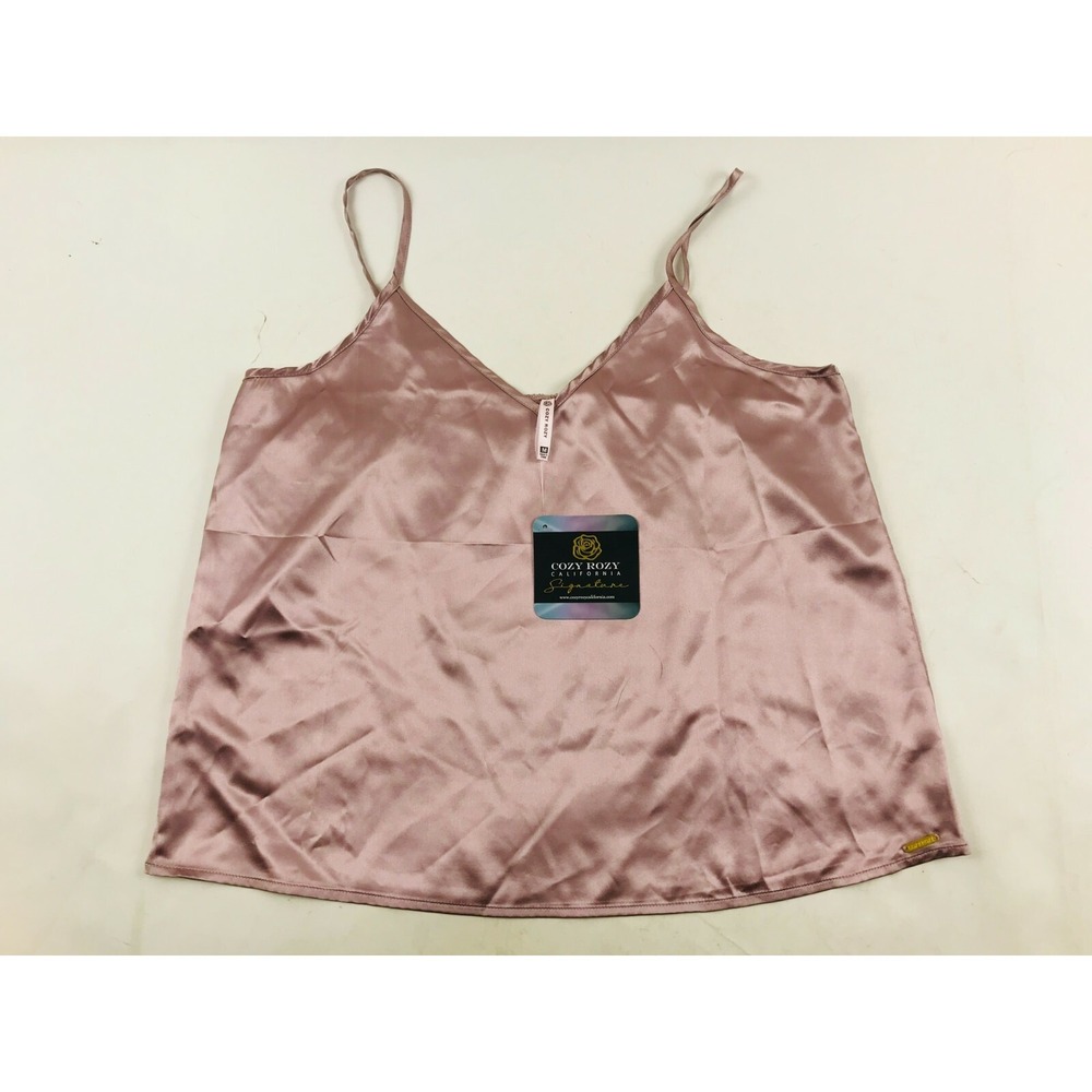 Cozy Rozy Shirt Women's Size Medium Pink Sleepwear Silky Camisole Tank Top NWT!